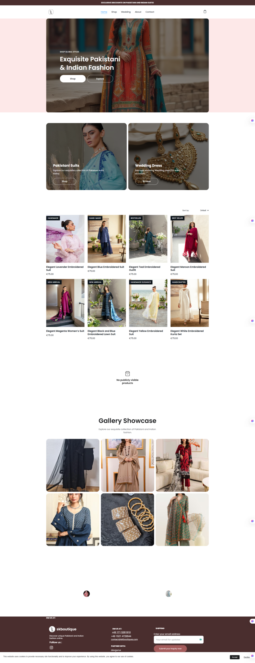 Example e-commerce website project
